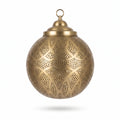 Front product view of the spherical brass filigree pendant light
