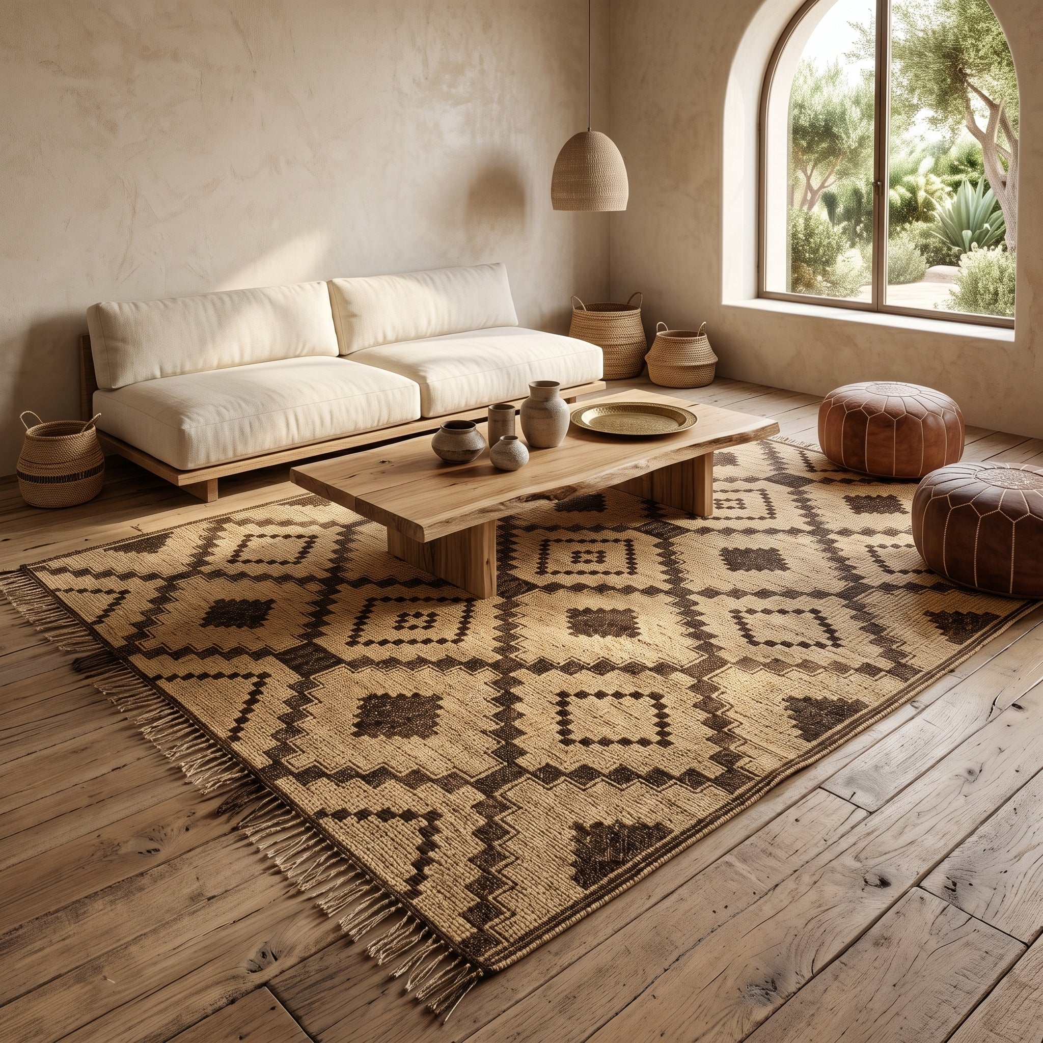 Handwoven Mauritanian Rug – Smar & Leather