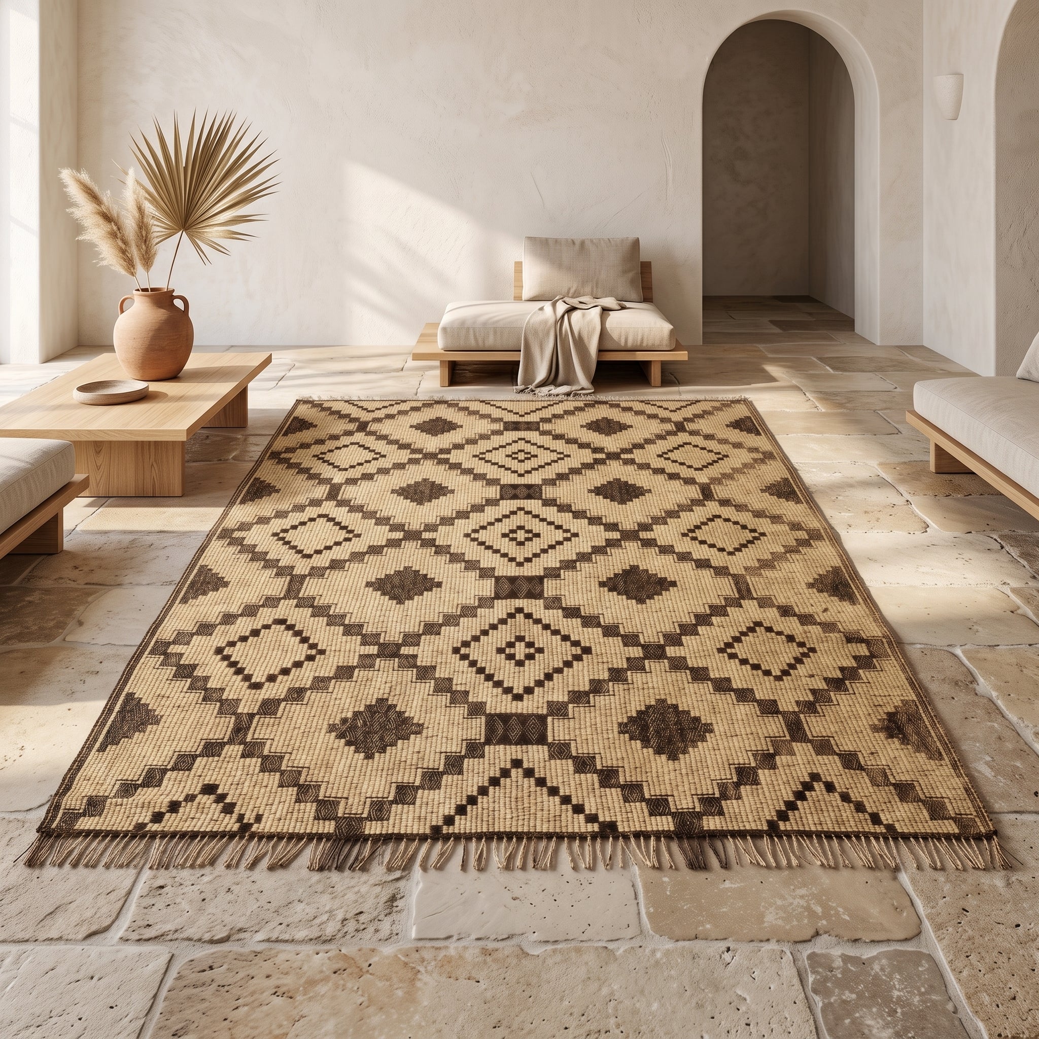 Handwoven Mauritanian Rug – Smar & Leather
