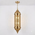 NEOMEDINA Moroccan cylindrical pierced brass pendant lantern