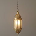NEOMEDINA Moroccan glass and brass cylindrical lantern pendant