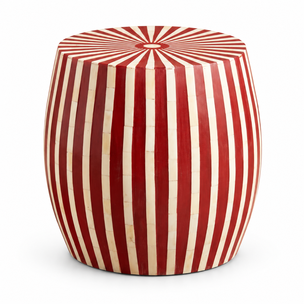 Handmade Wood Side Table on a white background