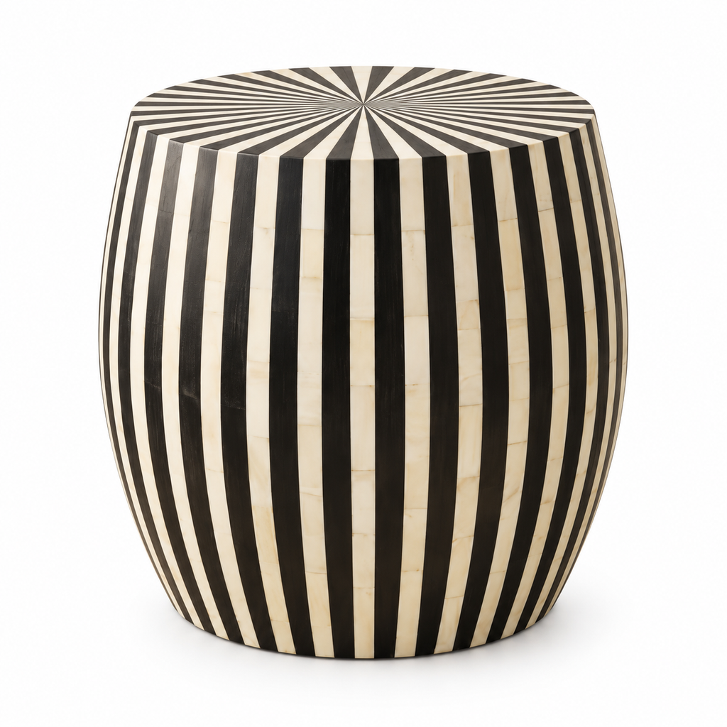 Handmade Wood Side Table on a white background