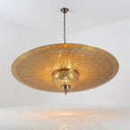 NEOMEDINA large Moroccan filigree brass dish pendant light