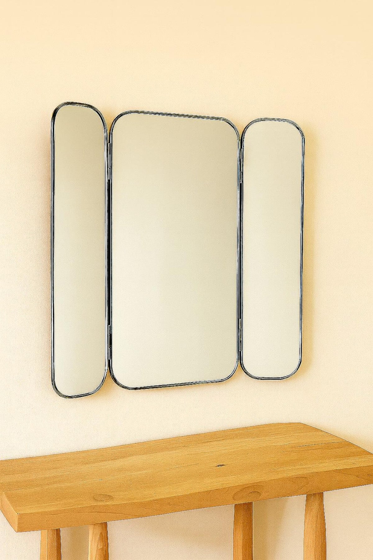 Moroccan Black Triptych Wall Mirror