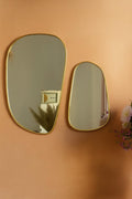 Moroccan Brass Asymmetrical Wall Mirror – Flowing Outline