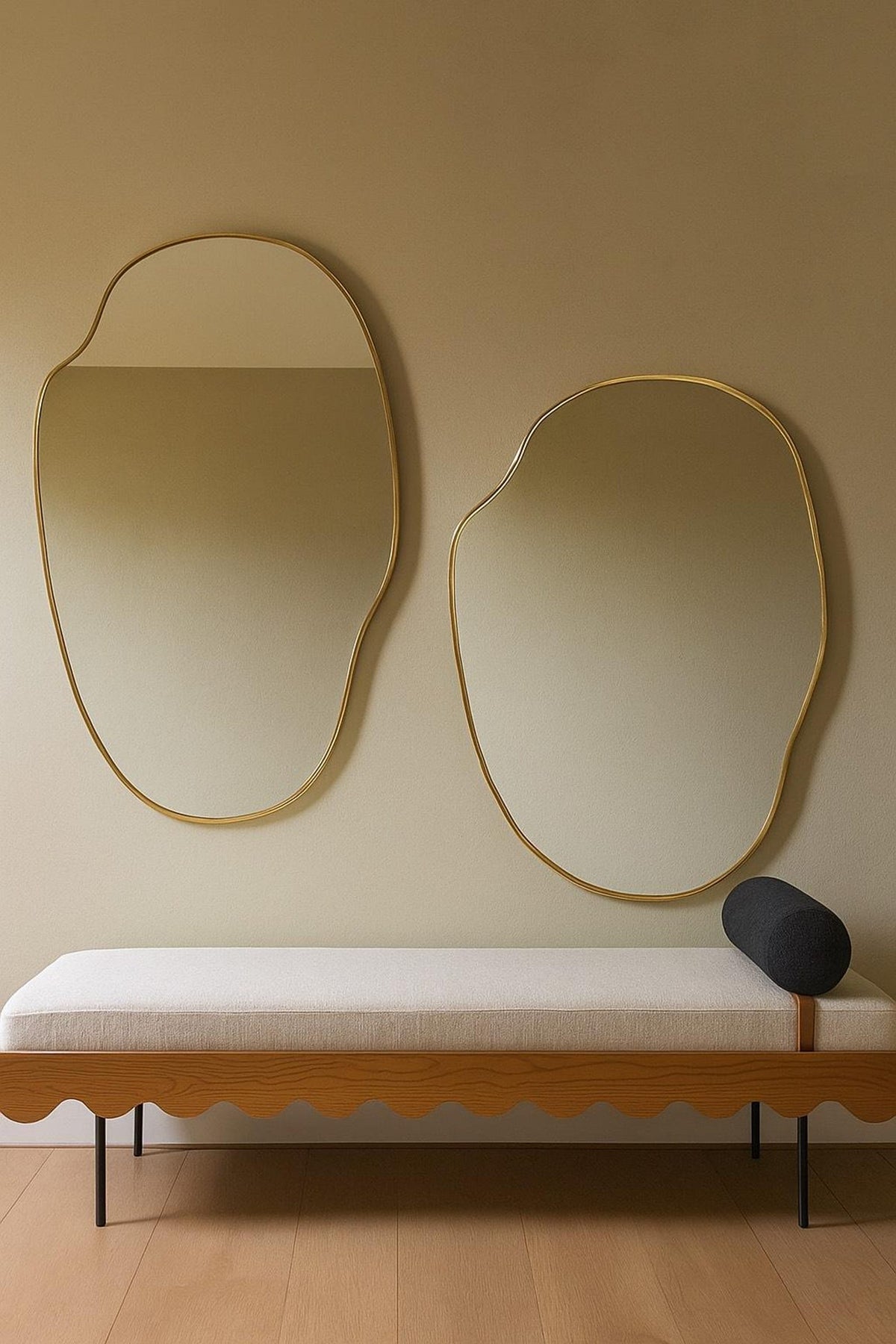 Moroccan Brass Asymmetrical Wall Mirror – Organic Frame