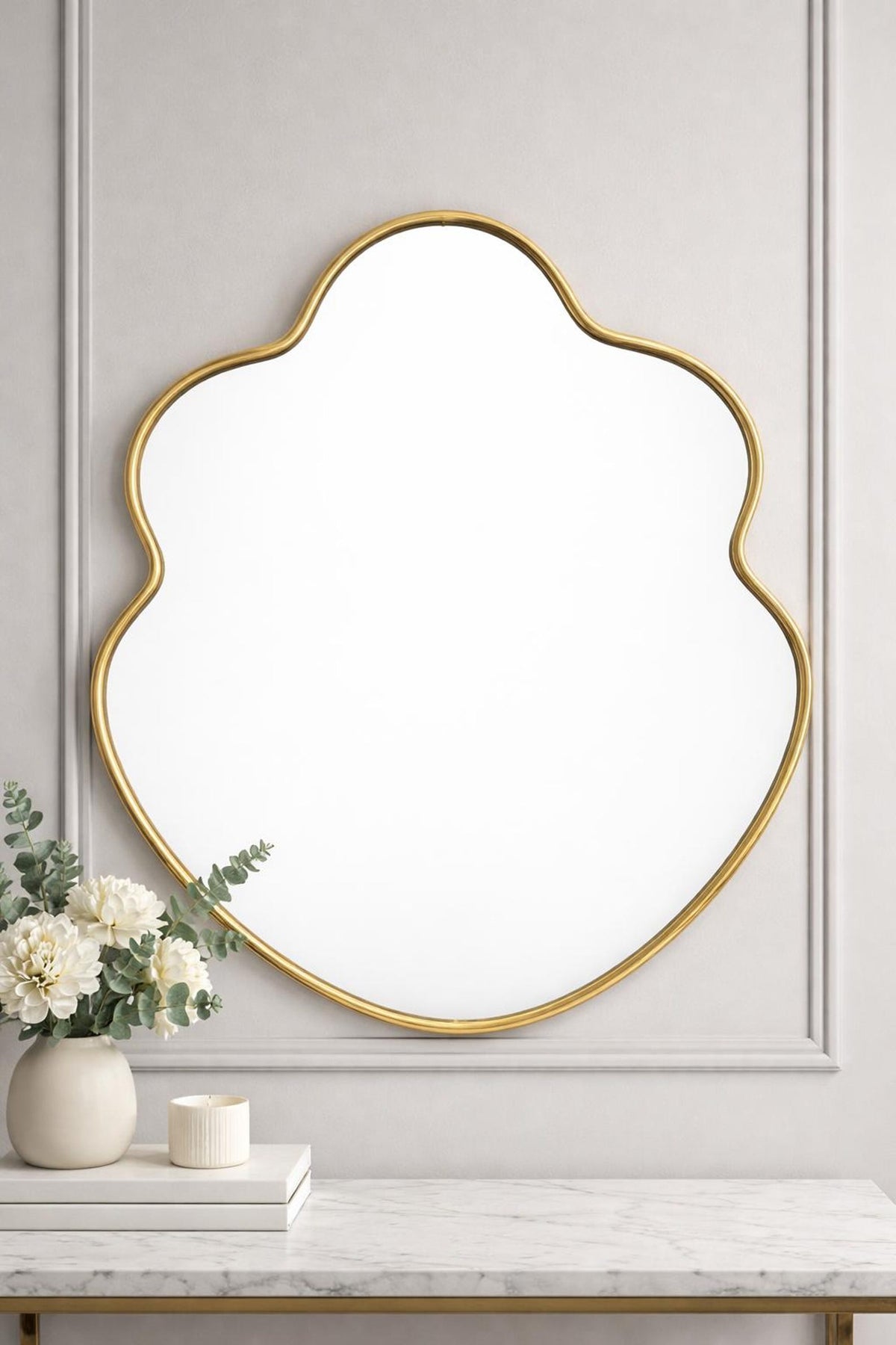 Moroccan Brass Butterfly Wall Mirror – Curved Frame