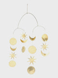 Moroccan Brass Celestial Mobile – Moon and Stars