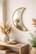 Moroccan Brass Crescent Moon Wall Mirror