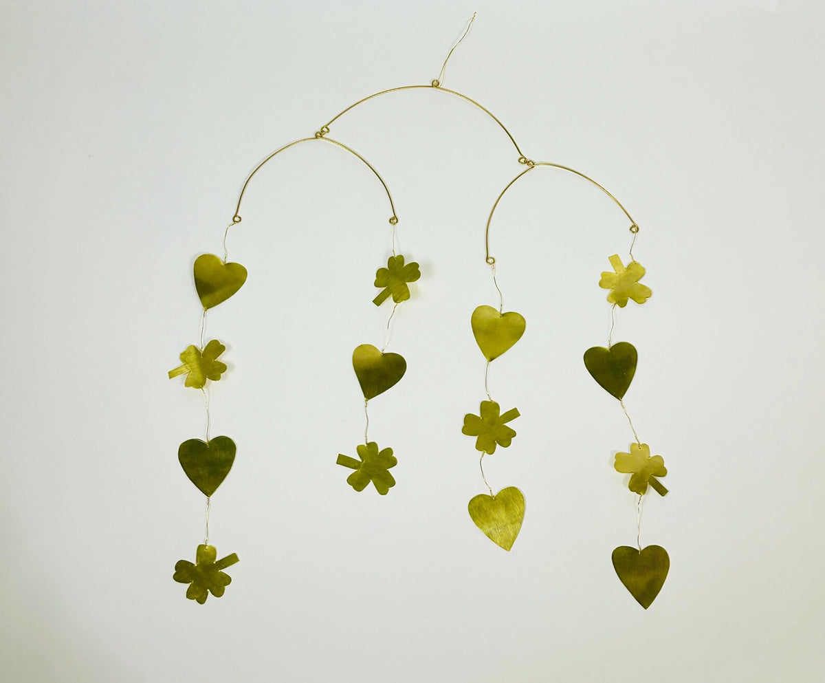 Moroccan Brass Hanging Mobile – Hearts and Flowers