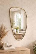 Moroccan Brass Irregular Wall Mirror – Slim Frame