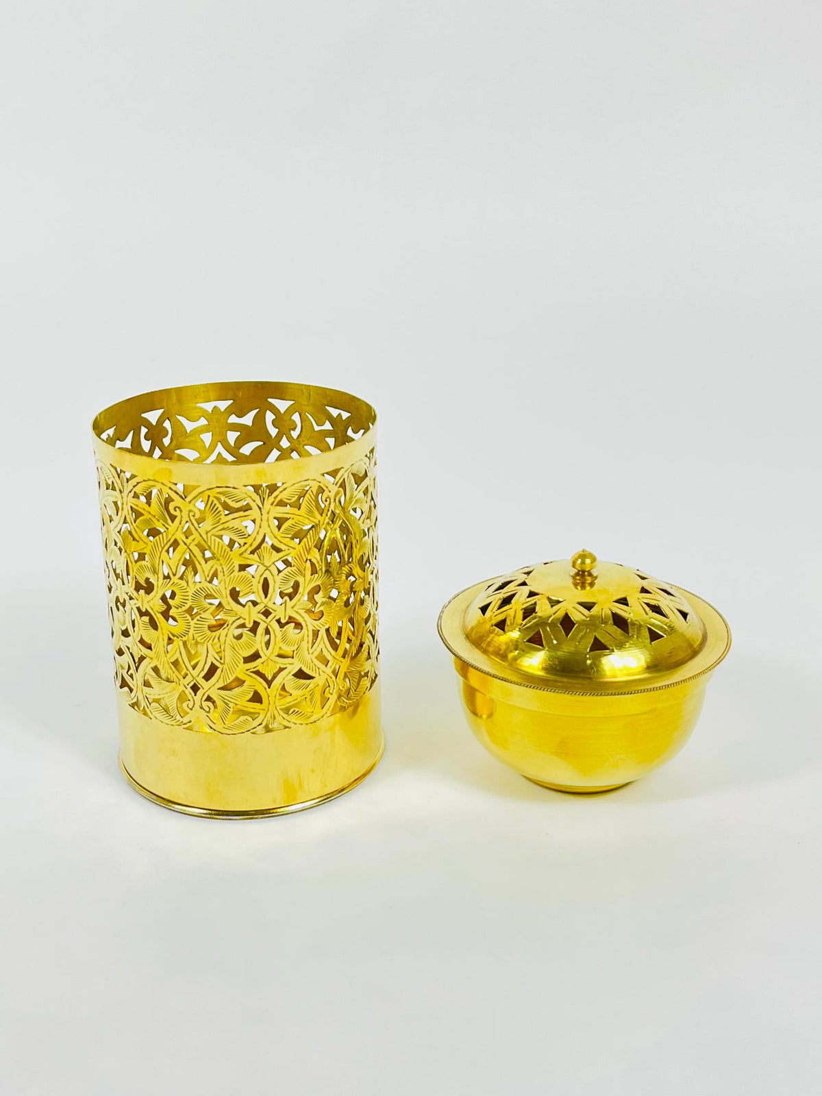 Moroccan Brass Lantern Candle Holder – Ornamental Cutouts