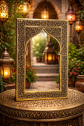 Moroccan Brass Mosque Arch Mirror – Ornamental Gold