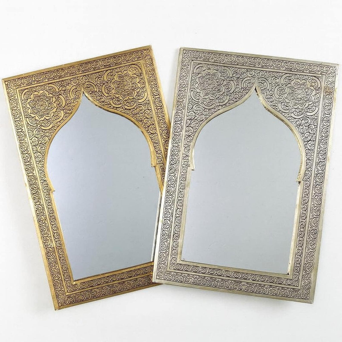 Moroccan Brass Mosque Arch Mirror – Traditional Frame