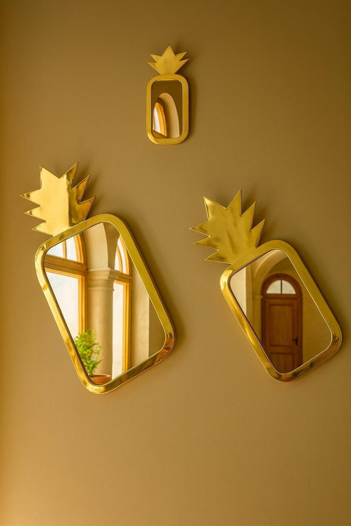 Moroccan Brass Pineapple Wall Mirror