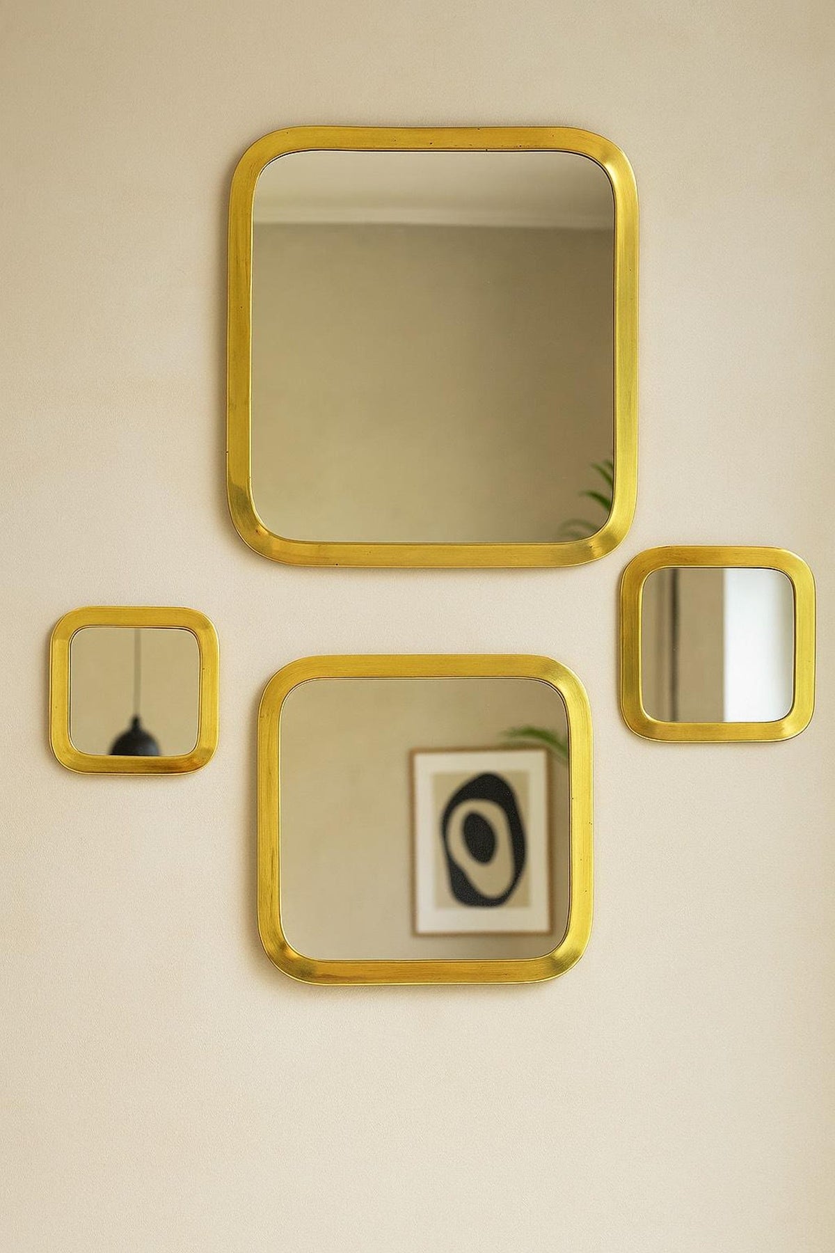 Moroccan Brass Square Wall Mirror – Rounded Corners