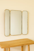 Moroccan Brass Triptych Wall Mirror – Folding Gold