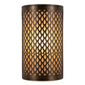 Moroccan brass wall sconce with lattice pierced pattern, 27 by 16 cm