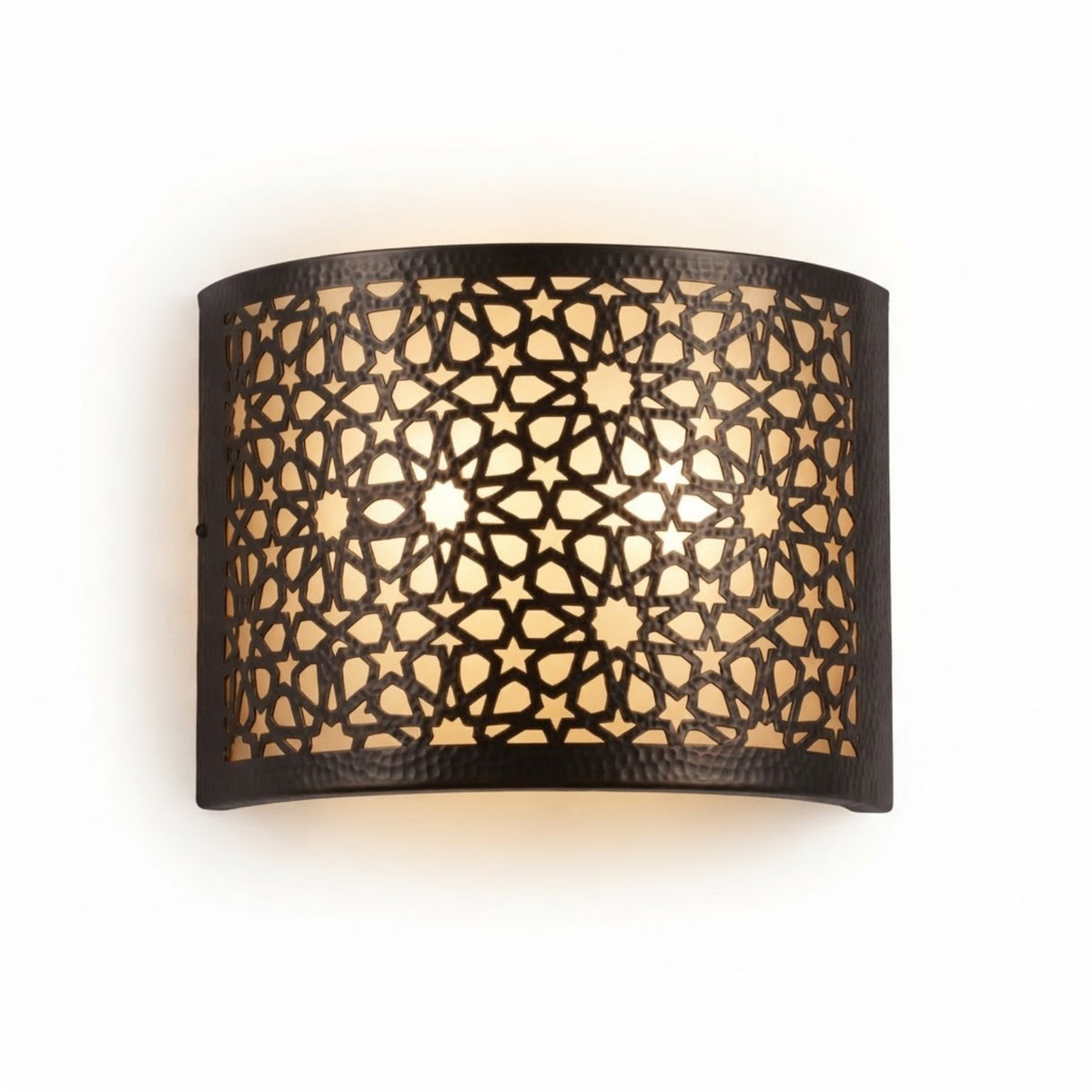 NEOMEDINA wide star lattice Moroccan wall sconce