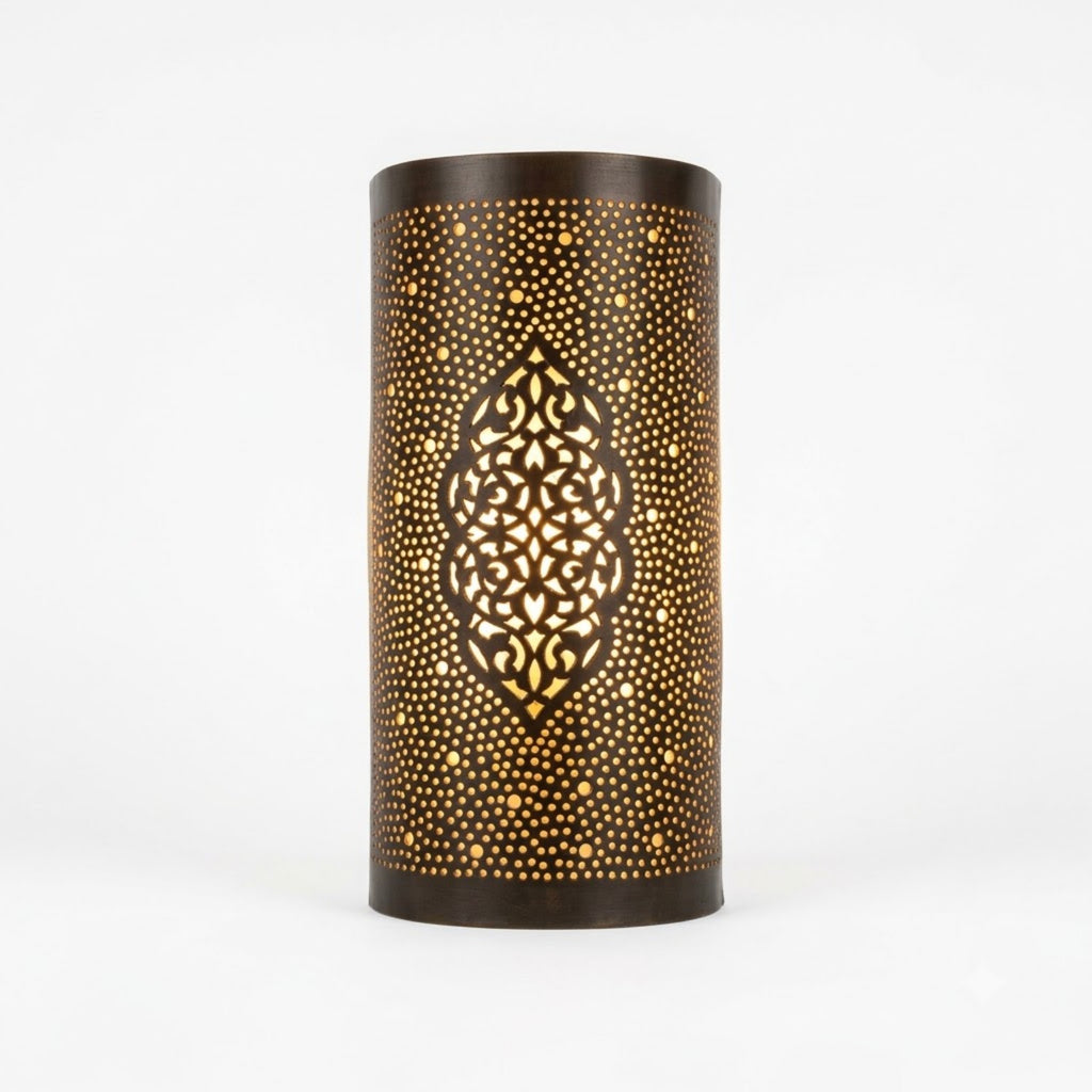 NEOMEDINA dark arabesque medallion Moroccan wall sconce