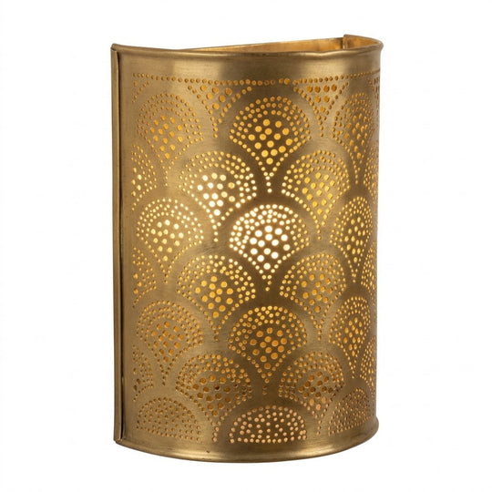 NEOMEDINA perforated paisley Moroccan wall sconce