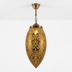 NEOMEDINA Moroccan teardrop filigree brass pendant light