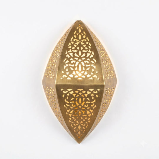 Faceted Teardrop Moroccan wall sconce in a gold tone