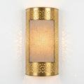 Geometric Border Moroccan wall sconce in a gold tone