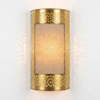 Geometric Border Moroccan wall sconce in a gold tone