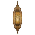Ornate Tower Lantern Moroccan wall sconce in a gold tone