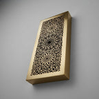 Triple Rosette Panel Detail Moroccan wall sconce in a gold tone