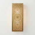 Triple Rosette Panel Front Moroccan wall sconce in a gold tone