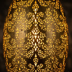 Moroccan Filigree Teardrop Pendant 50 cm with an elongated teardrop silhouette and filigree brass