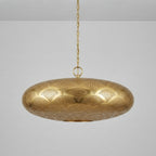 Moroccan Scallop Brass Pendant Light with scallop-inspired brass perforations